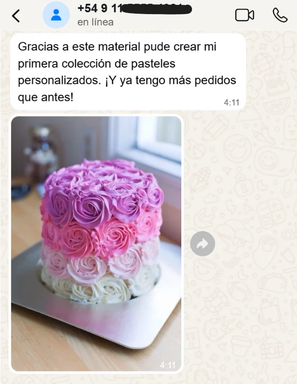 Comentario de estudiante sobre Diseñador de Pasteles 3